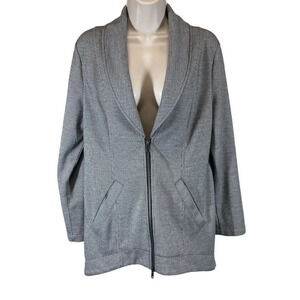 CAbi Drop Off Zip Back Grey Blazer Jacket Style # 5300 women’s medium